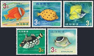 Рюкю, 1965-1967, Рыбы, 5 марок